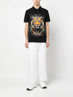 FesFas Tiger-print Polo Shirt | Black