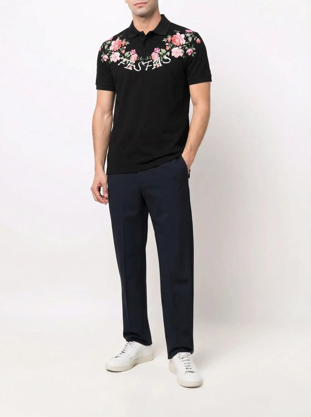 FesFas Floral-print Polo Shirt | Black