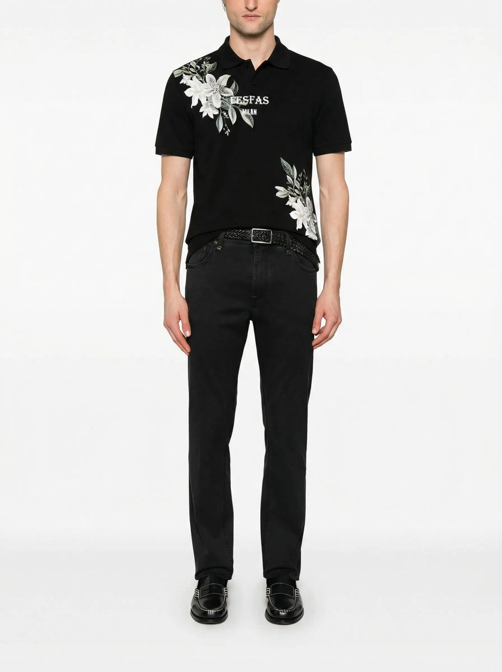 FesFas Floral-print Polo Shirt | Black