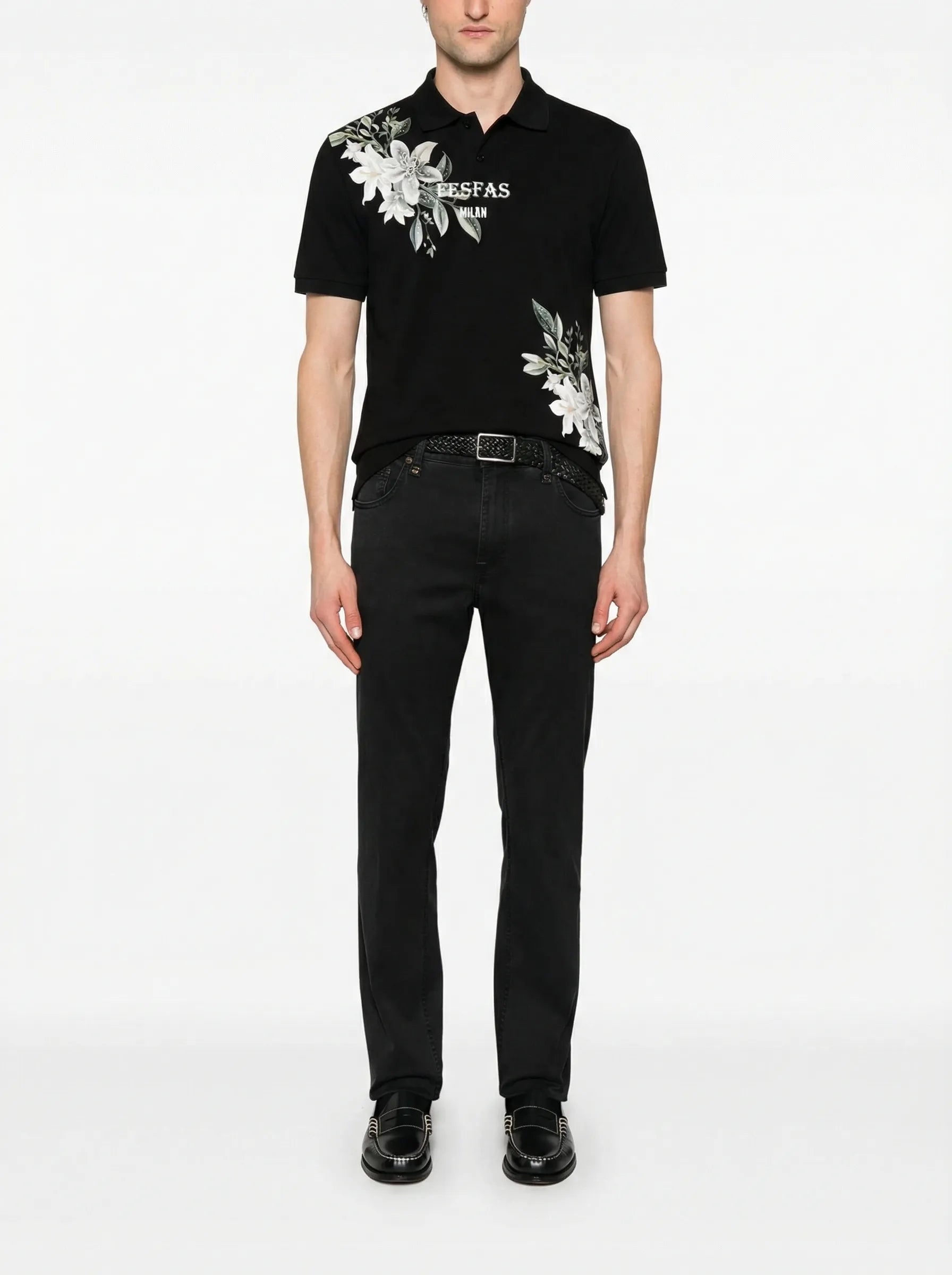 FesFas Floral-print Polo Shirt | Black