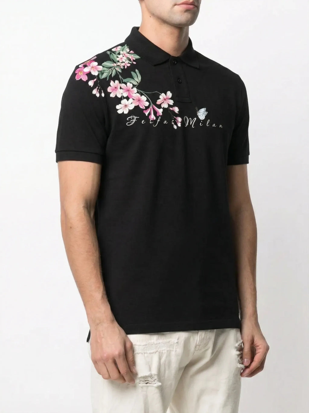 FesFas Floral-print Polo Shirt | Black