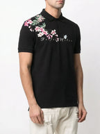 FesFas Floral-print Polo Shirt | Black