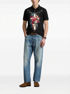 FesFas Floral-print Polo Shirt | Black