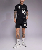 FesFas pigeons-print T-shirt Set | Black