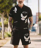 FesFas pigeons-print Polo Set | Black