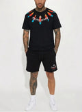 FesFas feathers-print T-shirt Set | Black | Men