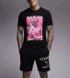 FesFas panther-print T-shirt Set | Black