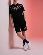 FesFas feathers-print Polo Set | Black