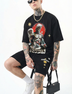 FesFas angel-print T-shirt Set | Black