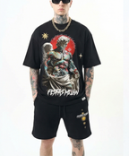 FesFas angel-print T-shirt Set | Black