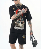 FesFas angel-print T-shirt Set | Black