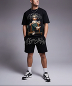 FesFas chill guy-print T-shirt Set | Black