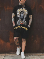 FesFas goddess-print Polo Set | Black