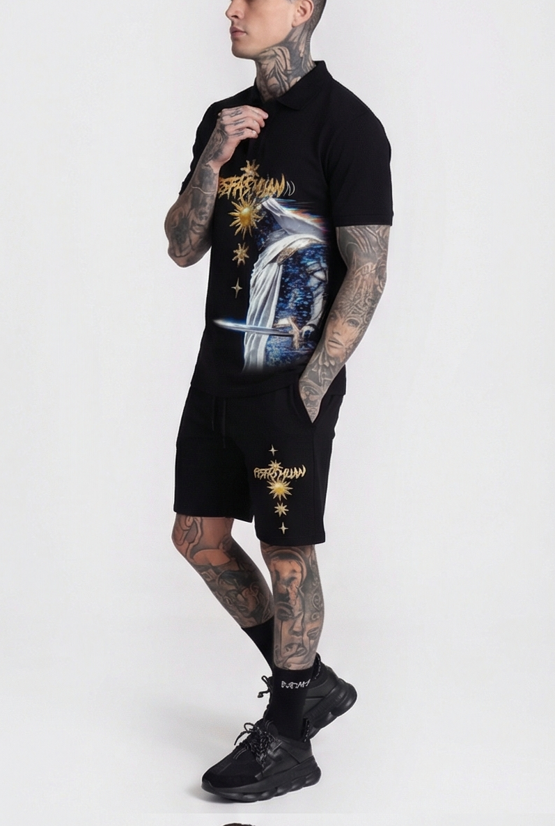 FesFas knight-print Polo Set | Black