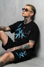 FesFas feathers-print T-shirt Set | Black