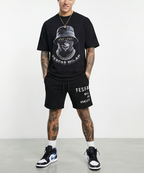 FesFas hidden boss-print T-shirt Set | Black