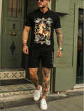 FesFas cloud horse-print Polo Set | Black