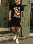 FesFas cloud horse-print Polo Set | Black