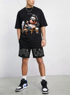 FesFas chill boy-print T-shirt Set | Black