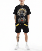 FesFas goddess-print T-shirt Set | Black