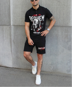 FesFas knight helmet-print Polo Set | Black