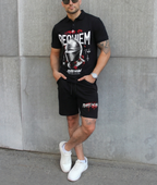 FesFas knight helmet-print Polo Set | Black