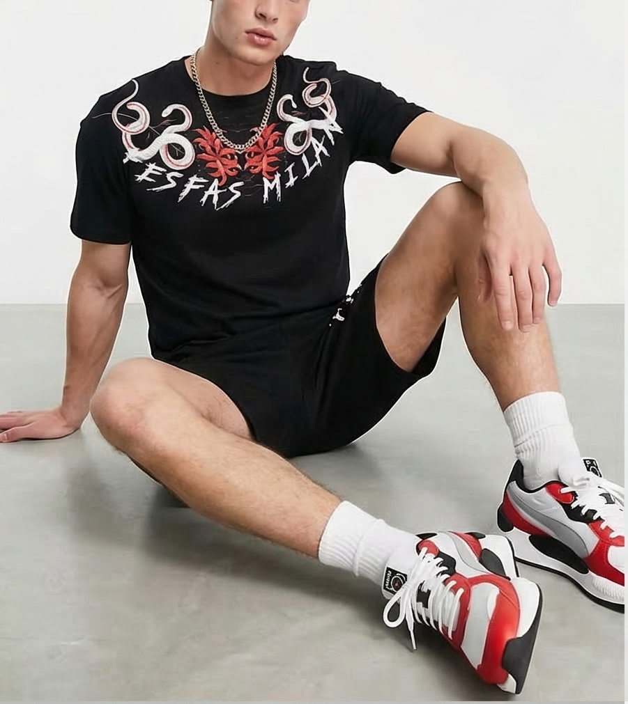 FesFas snake-print T-shirt Set | Black
