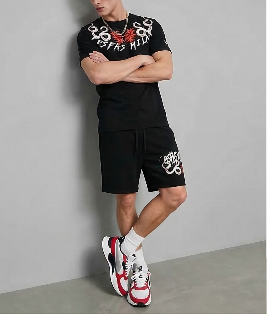 FesFas snake-print T-shirt Set | Black