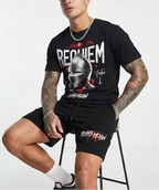 FesFas knight helmet-print T-shirt Set | Black