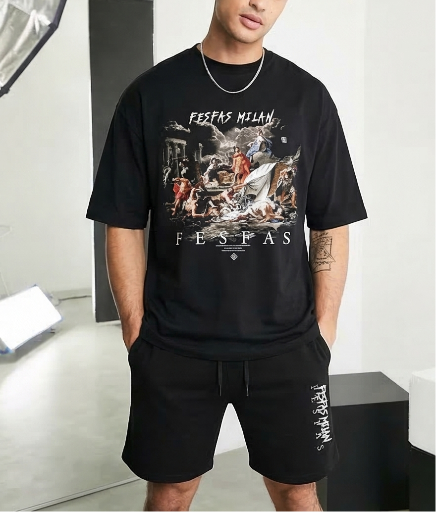 FesFas graphic-print T-shirt Set | Black
