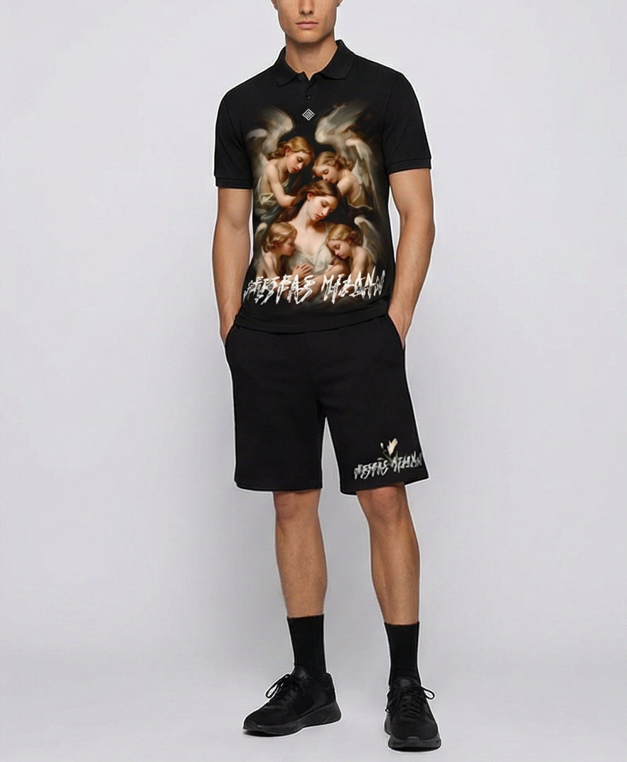 FesFas angels-print Polo Set | Men | Black