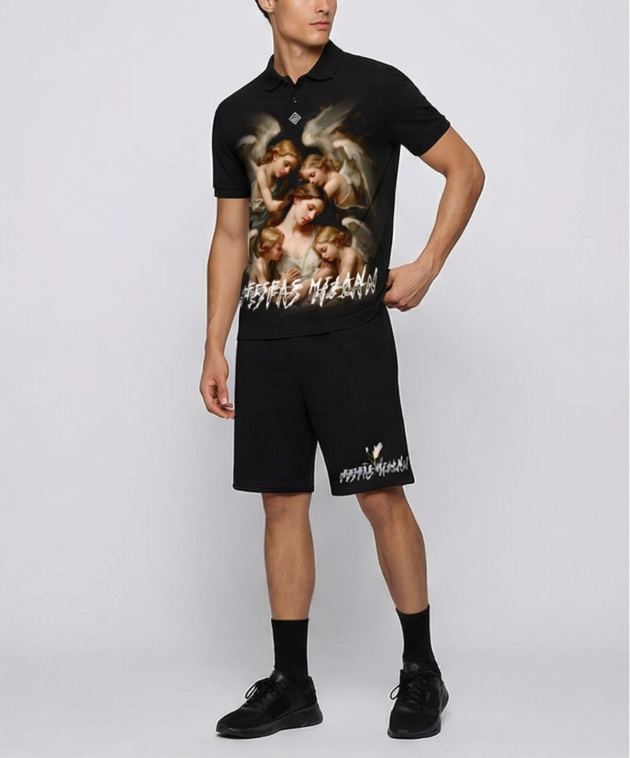 FesFas angels-print Polo Set | Men | Black