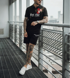 FesFas flowers-print Polo Set | Black