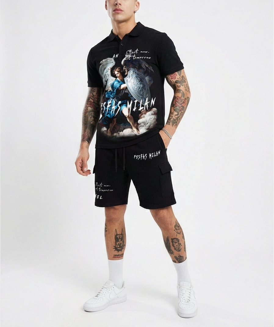 FesFas heaven guardian-print Polo Set | Black