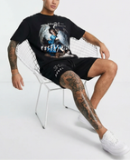 FesFas heaven guardian-print T-shirt Set | Black