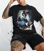FesFas heaven guardian-print T-shirt Set | Black