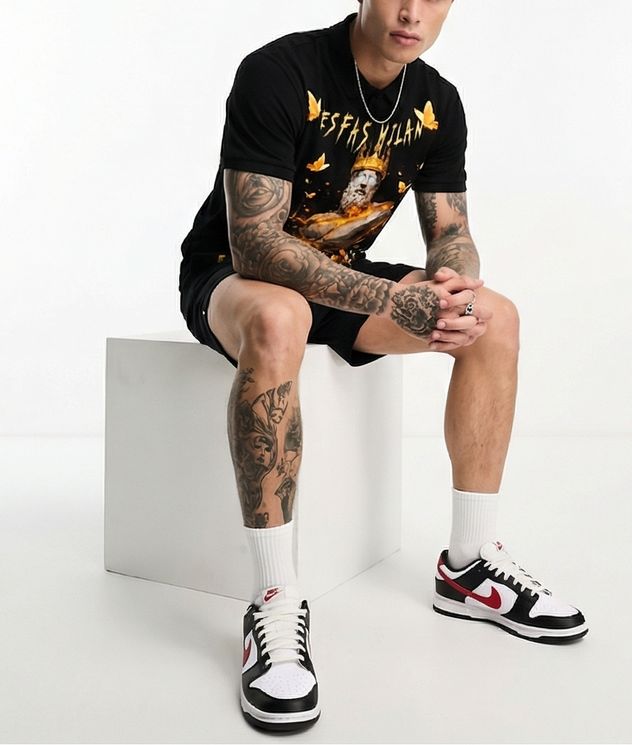 FesFas Poseidon-print Polo Set | Black