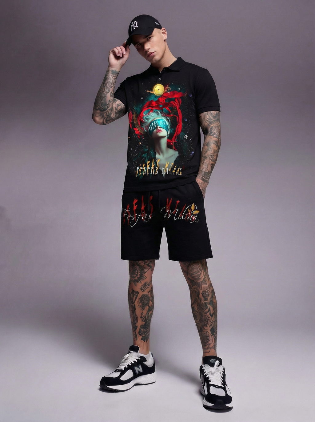 FesFas graphic-print Polo Set | Black