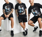FesFas heaven guardian-print T-shirt Set | Black
