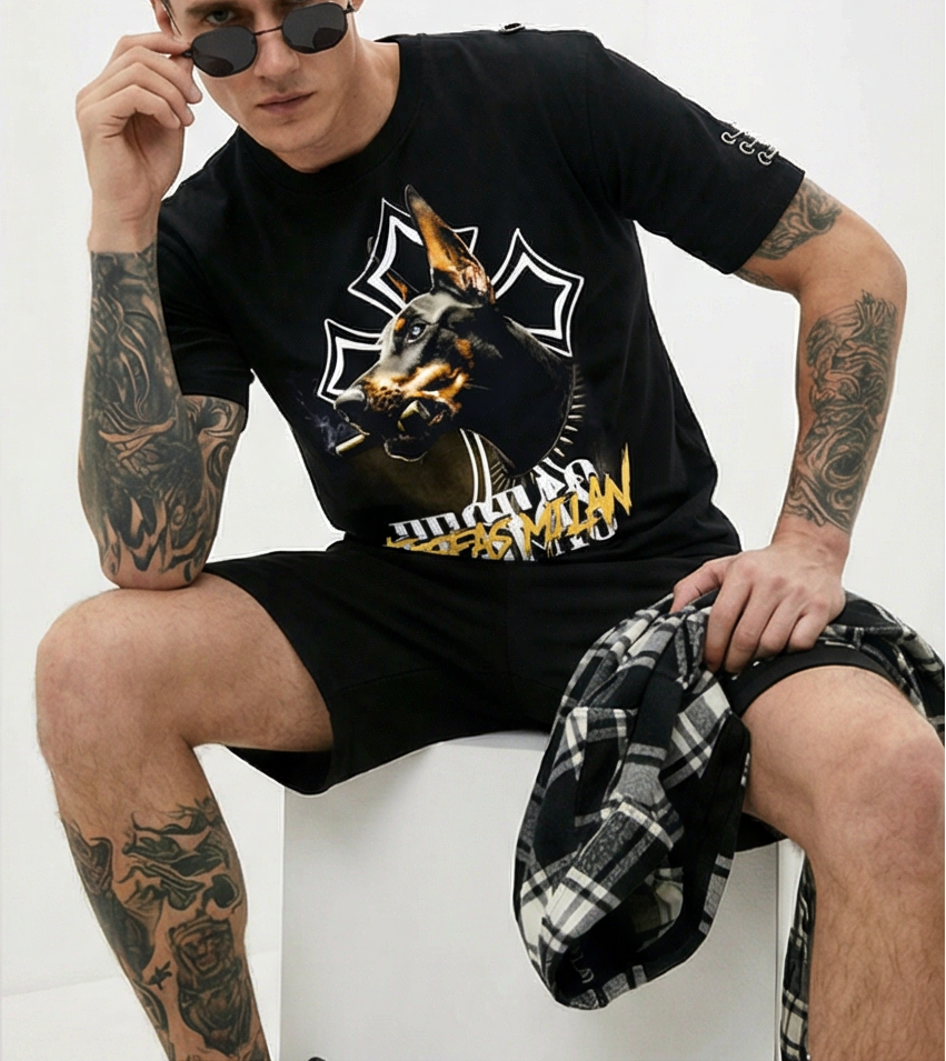 FesFas doberman-print T-shirt Set | Black | Men