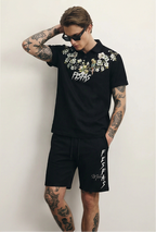 FesFas flowers-print Polo Set | Black