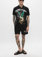 FesFas peacock-print Polo Set | Black