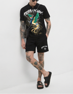 FesFas peacock-print Polo Set | Black