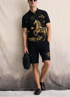 FesFas horse-print Polo Set | Black