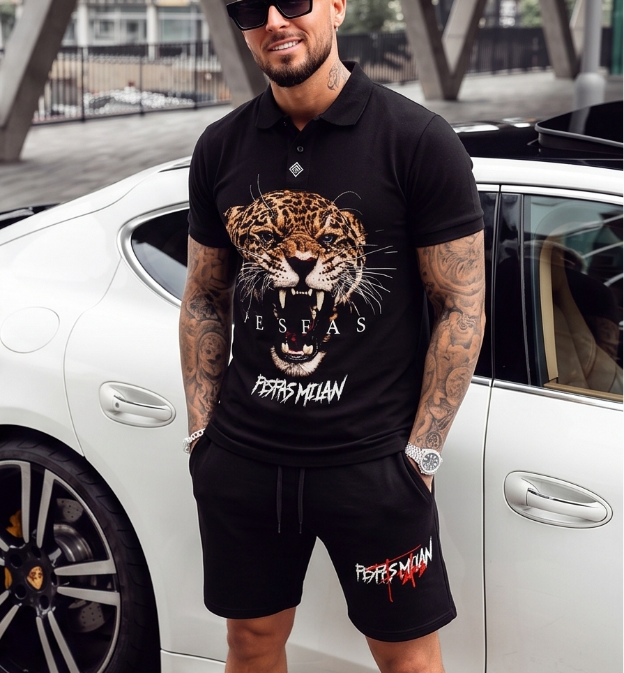 FesFas jaguar-print Polo Set | Black