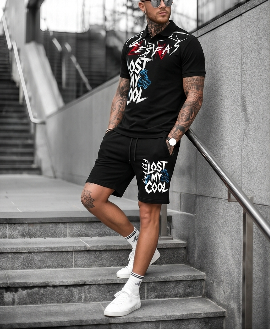 FesFas graphic-print Polo Set | Black