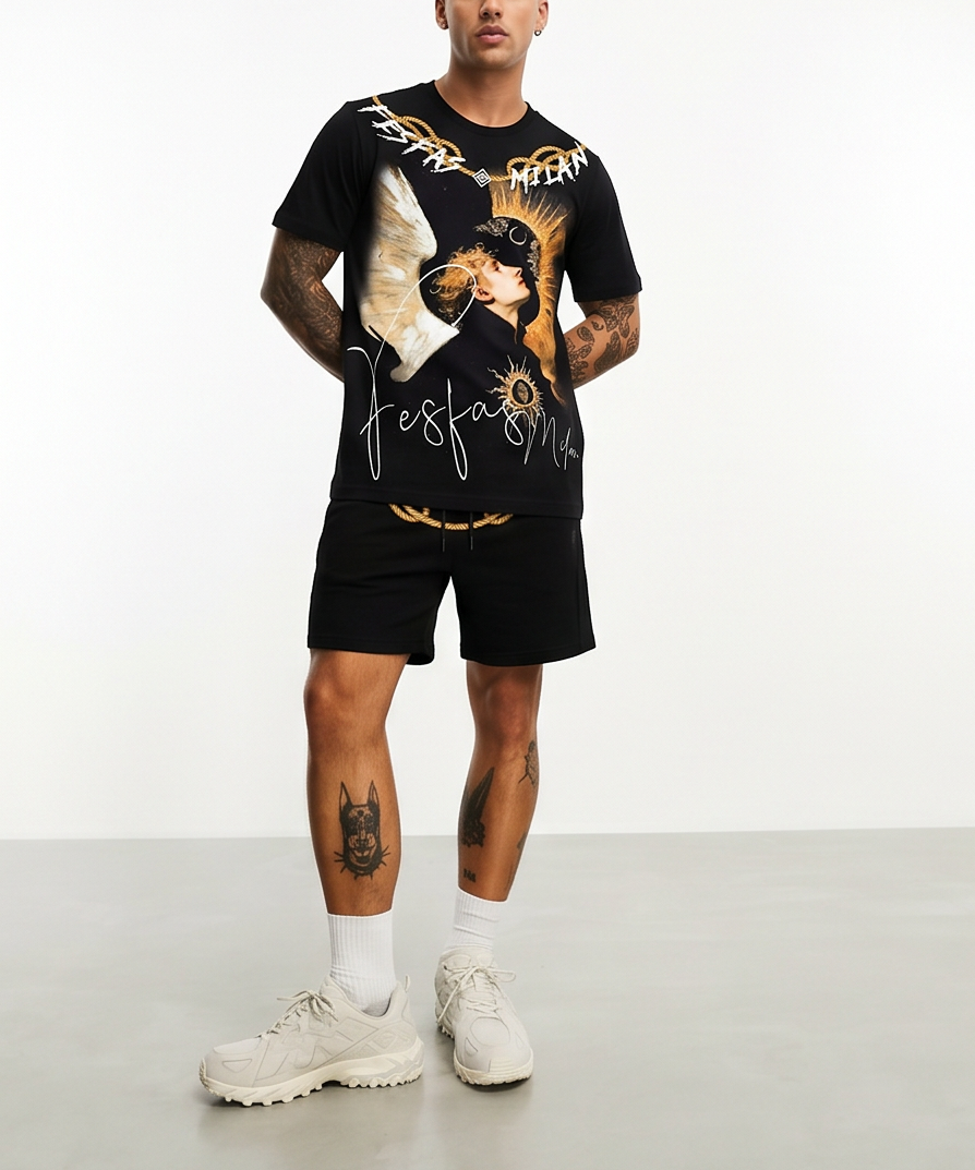 FesFas graphic-print T-shirt Set | Black