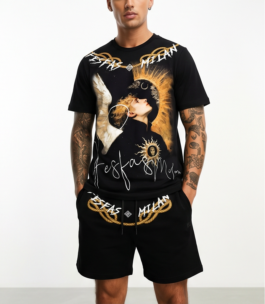 FesFas graphic-print T-shirt Set | Black