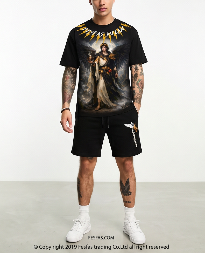 FesFas genie-print T-shirt Set | Black
