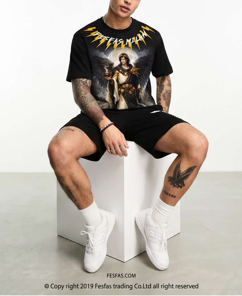 FesFas genie-print T-shirt Set | Black